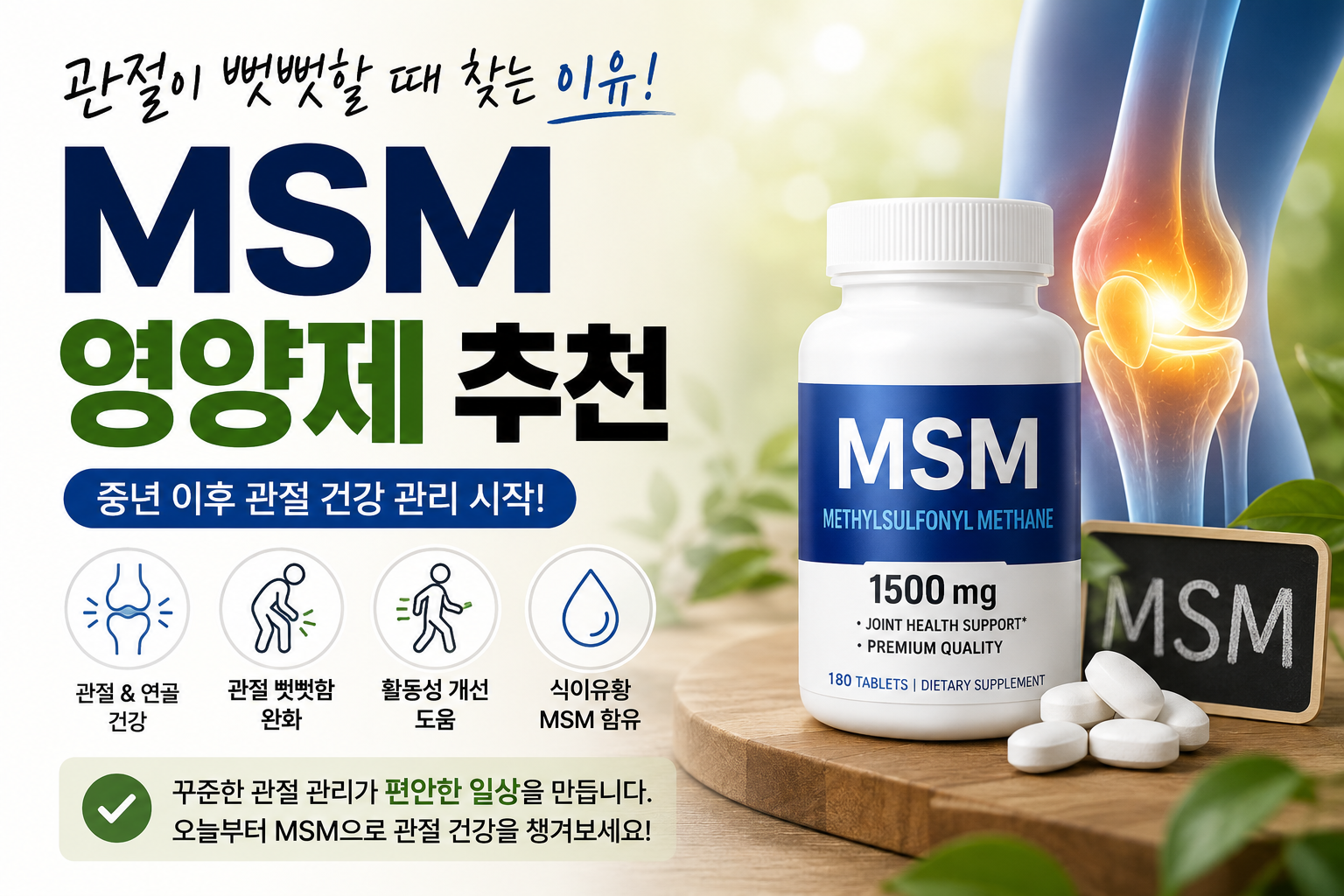 MSM 영양제 추천 관절 건강 관리