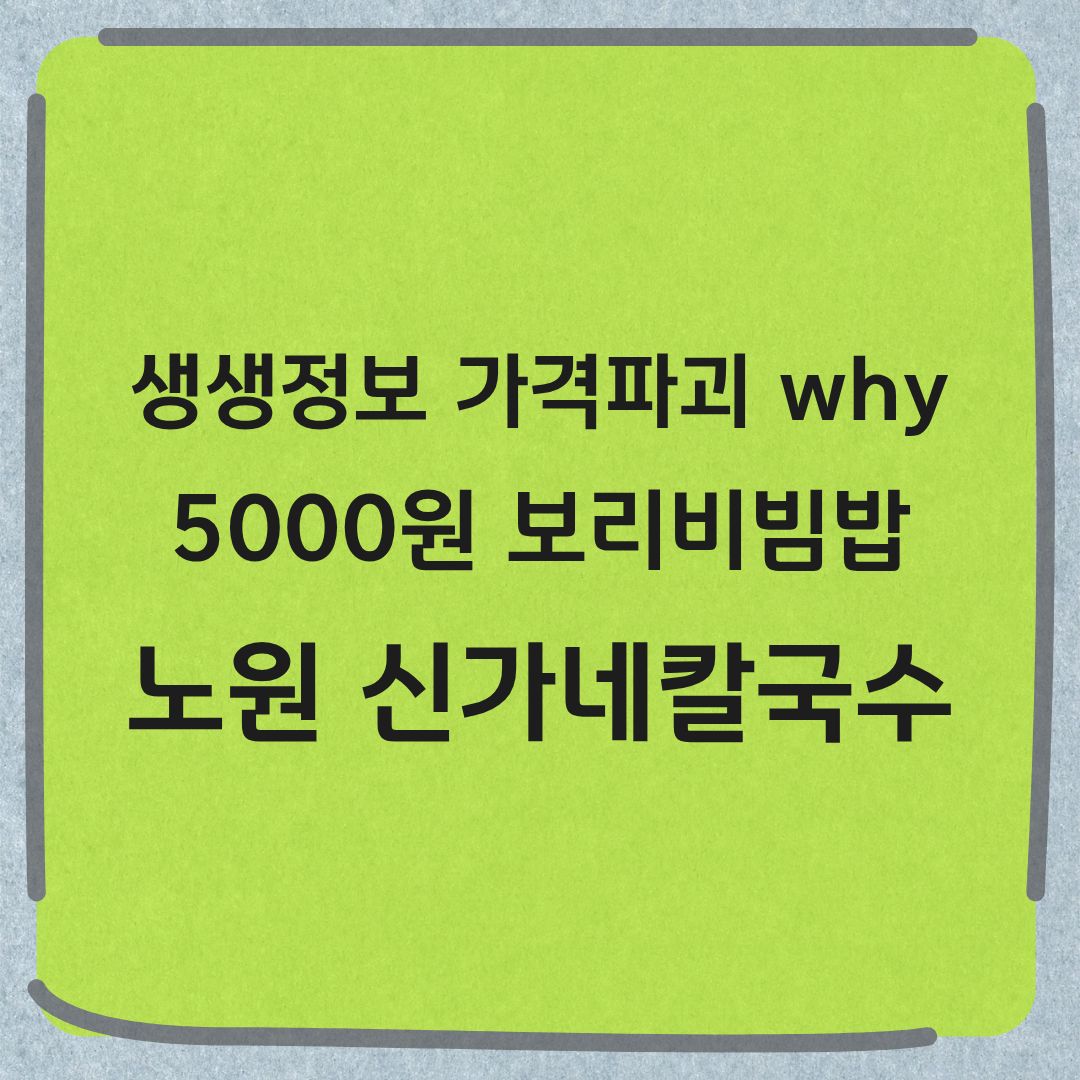 생방송투데이 가격파괴 why 5000원 노원 보리비빔밥 정보