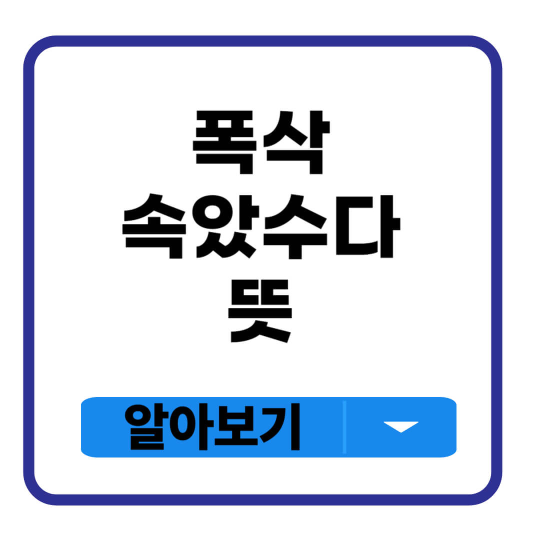 폭삭 속았수다 뜻