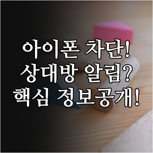 아이폰 스팸 문자 차단해도 상대방에게..