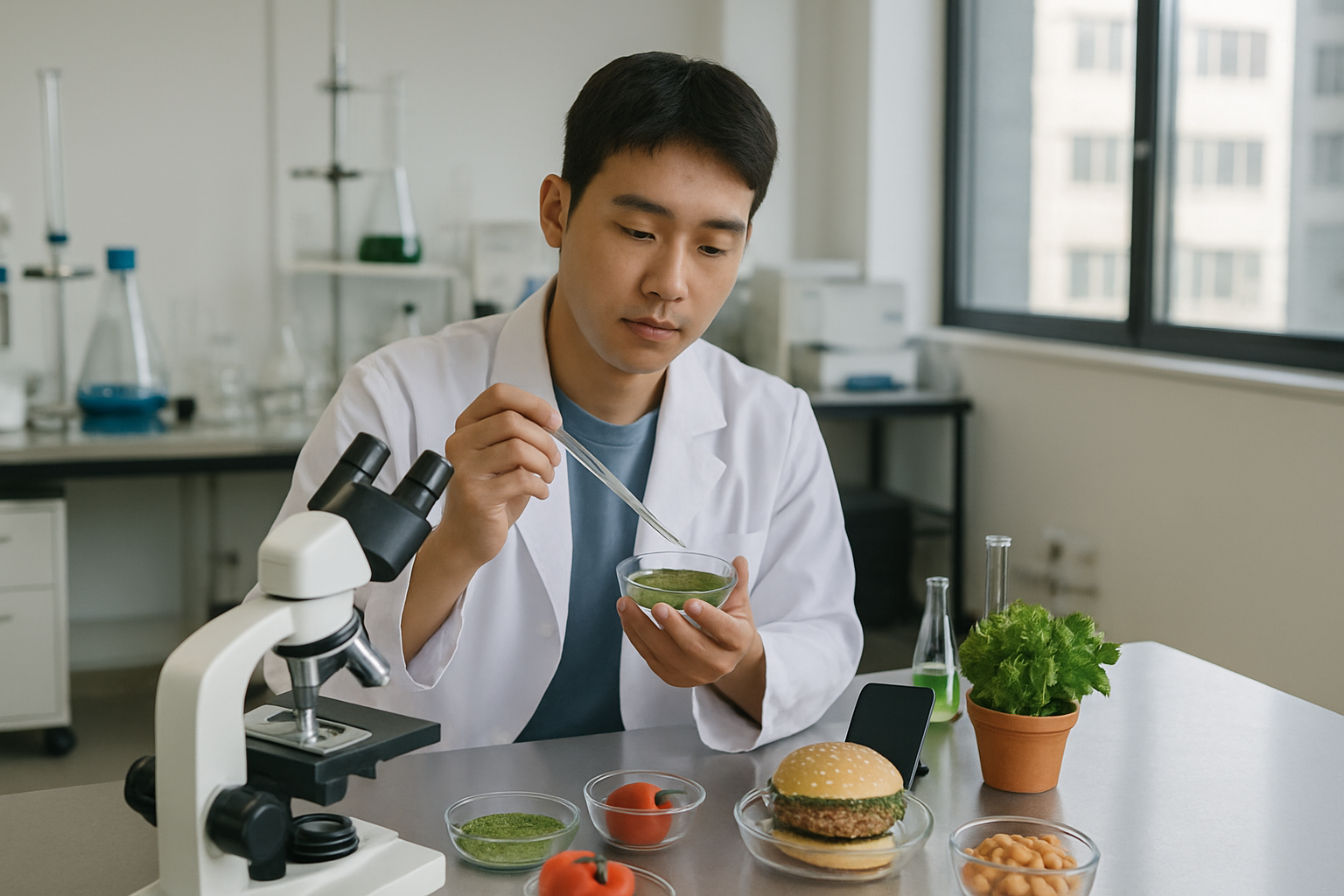 푸드테크학과 실습중인 학생의 모습