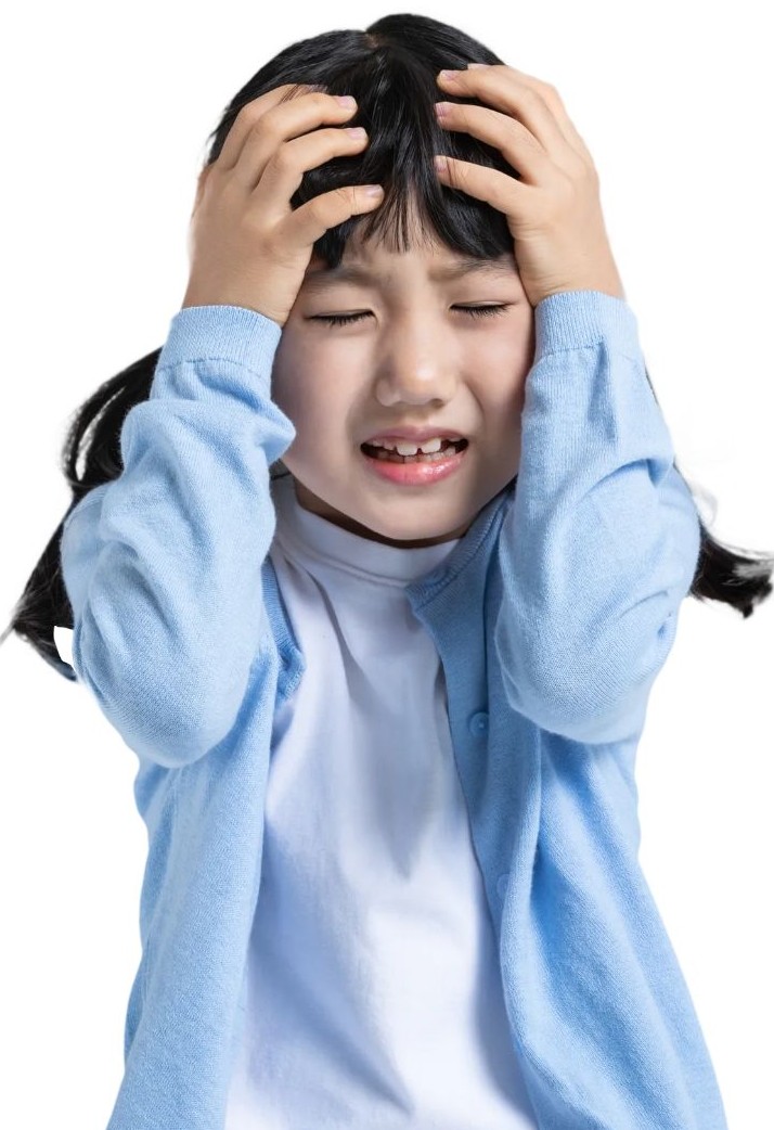 아이가 머리 아픈 이미지