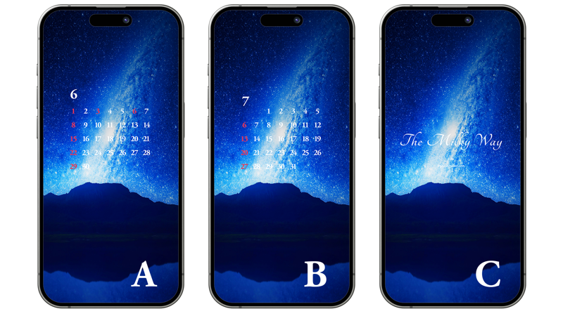 06 밤하늘의 은하수 ABC - 2025년6월 아이폰배경화면