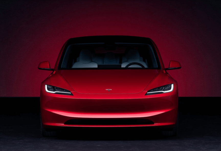 테슬라모델3의 전면모습