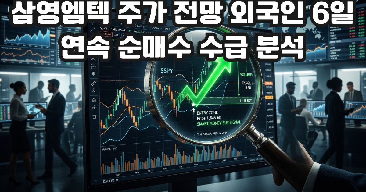삼영엠텍 주가 전망 외국인 6일 연속 순매수 수급 분석