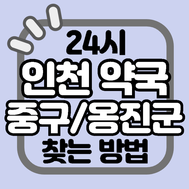 인천 중구 옹진군 24시 야간 주말 공휴일 명절 추석 설 약국 병원 동물병원 찾기