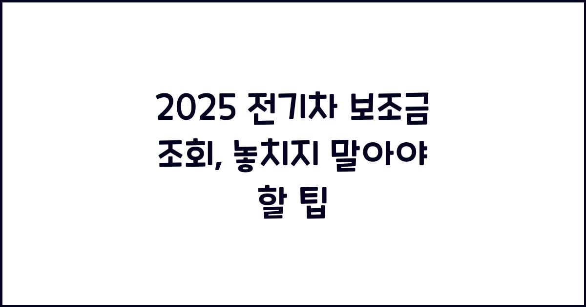 2025 전기차 보조금 조회