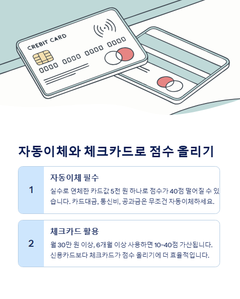 자동이체와 체크카드로 점수 올리기