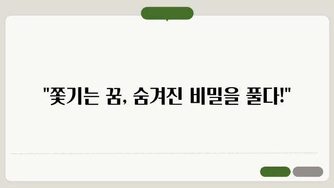 쫓기는 꿈해몽