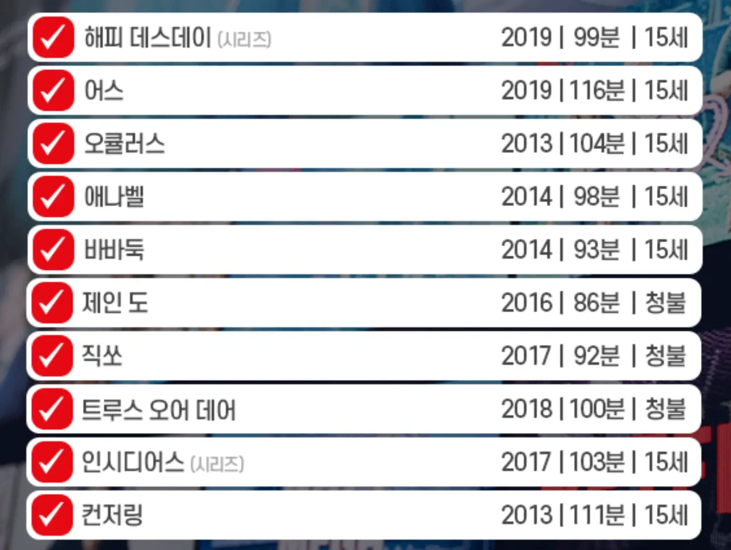 넷플릭스 공포 추천 영화 인기순