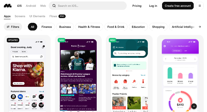 UI UX 디자인 레퍼런스 사이트
