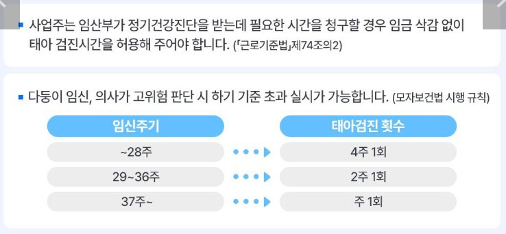 임산부 태아 검진시간보장