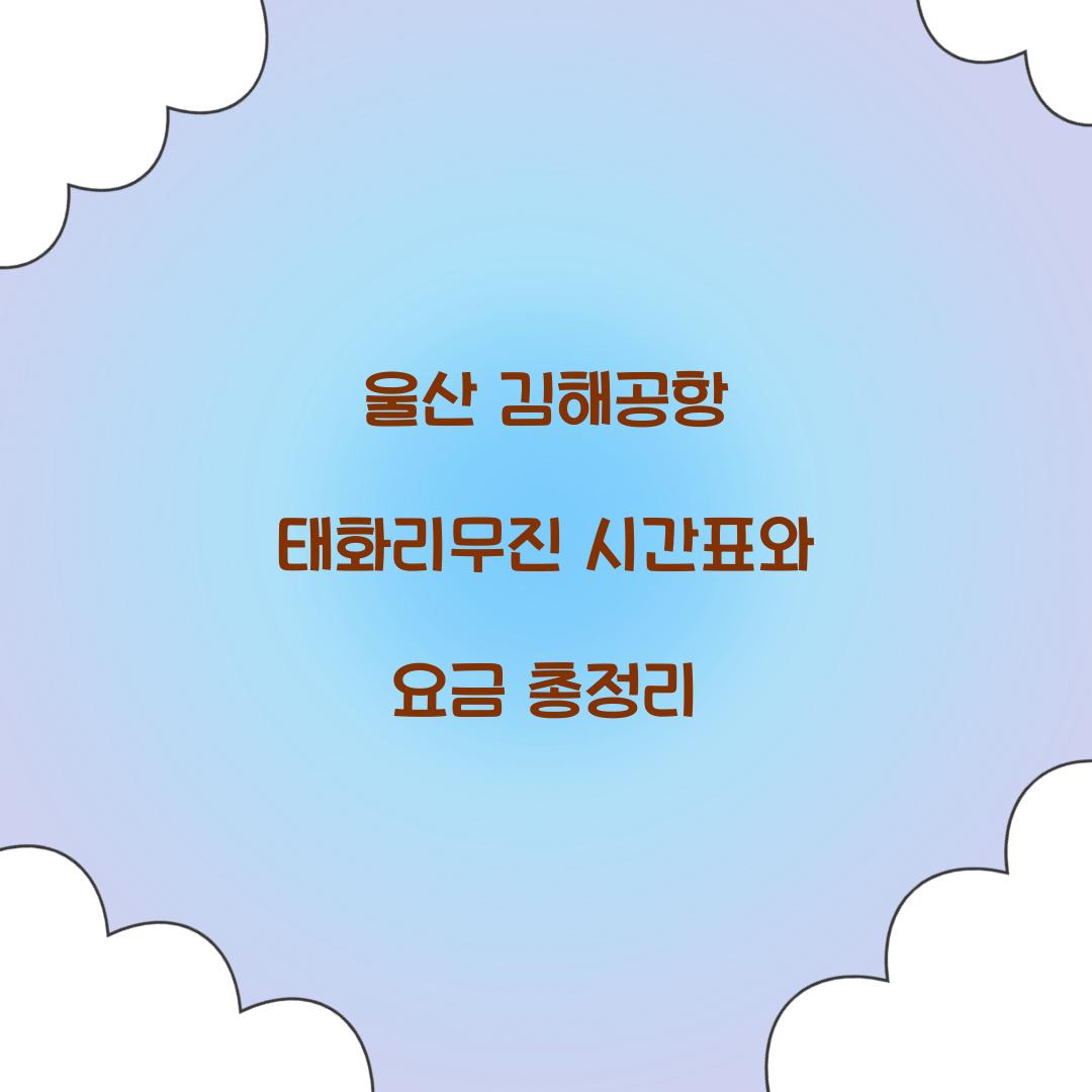 울산 김해공항 태화리무진