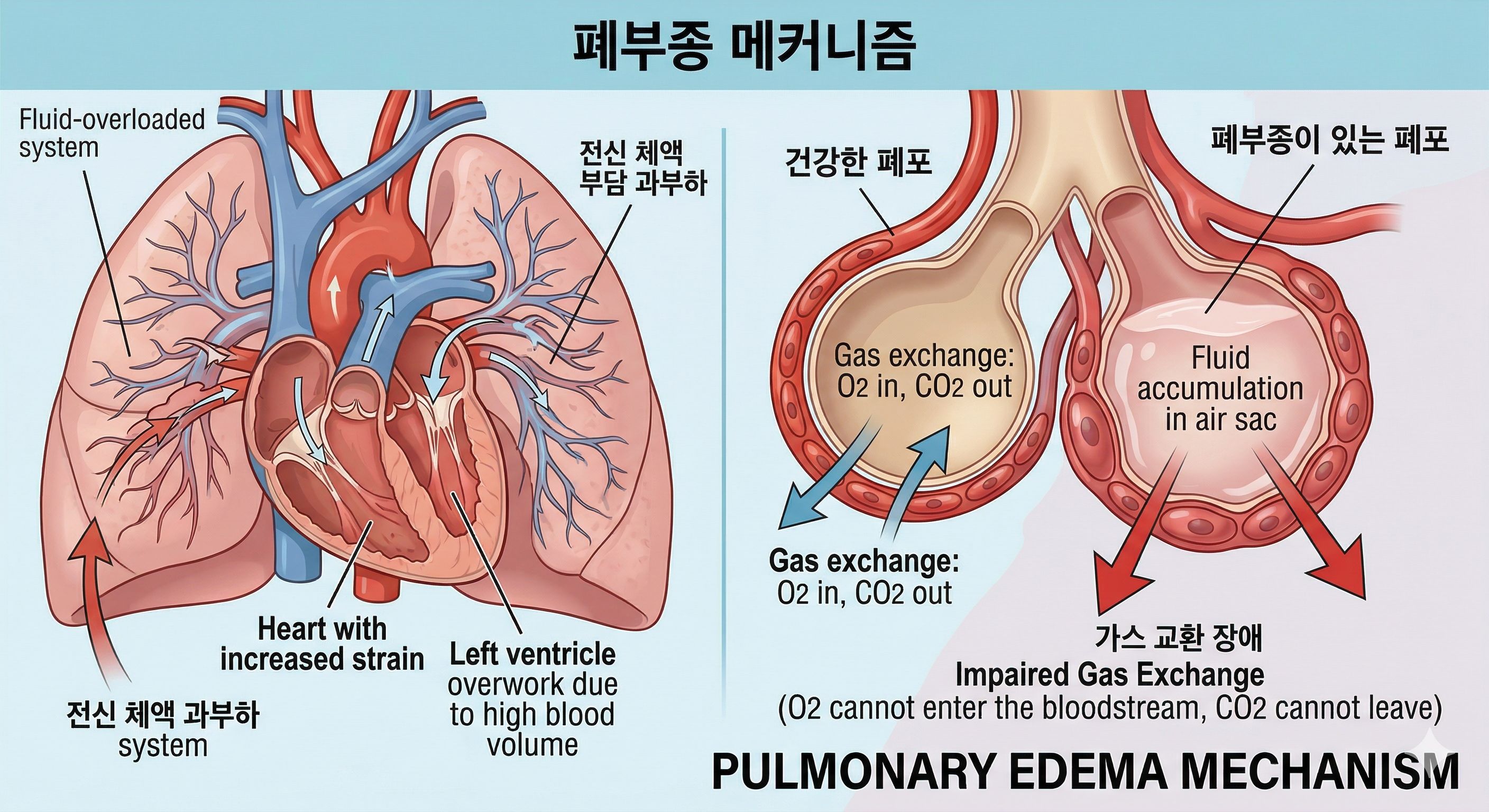 폐부종이 발생하는 메커니즘