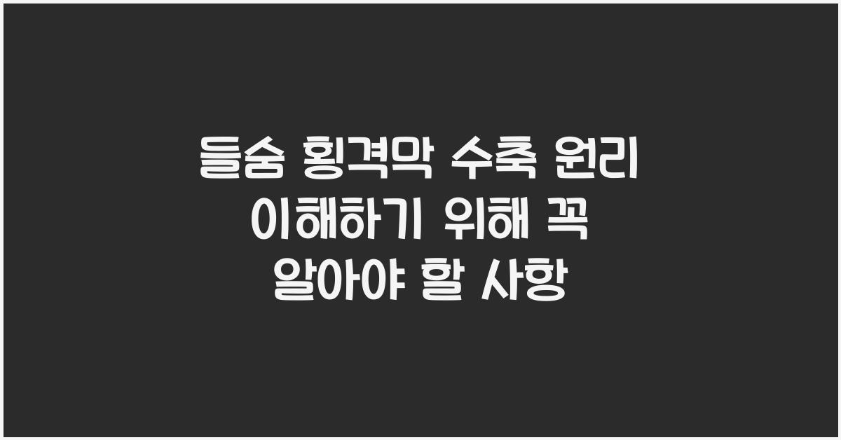 들숨 횡격막 수축 원리