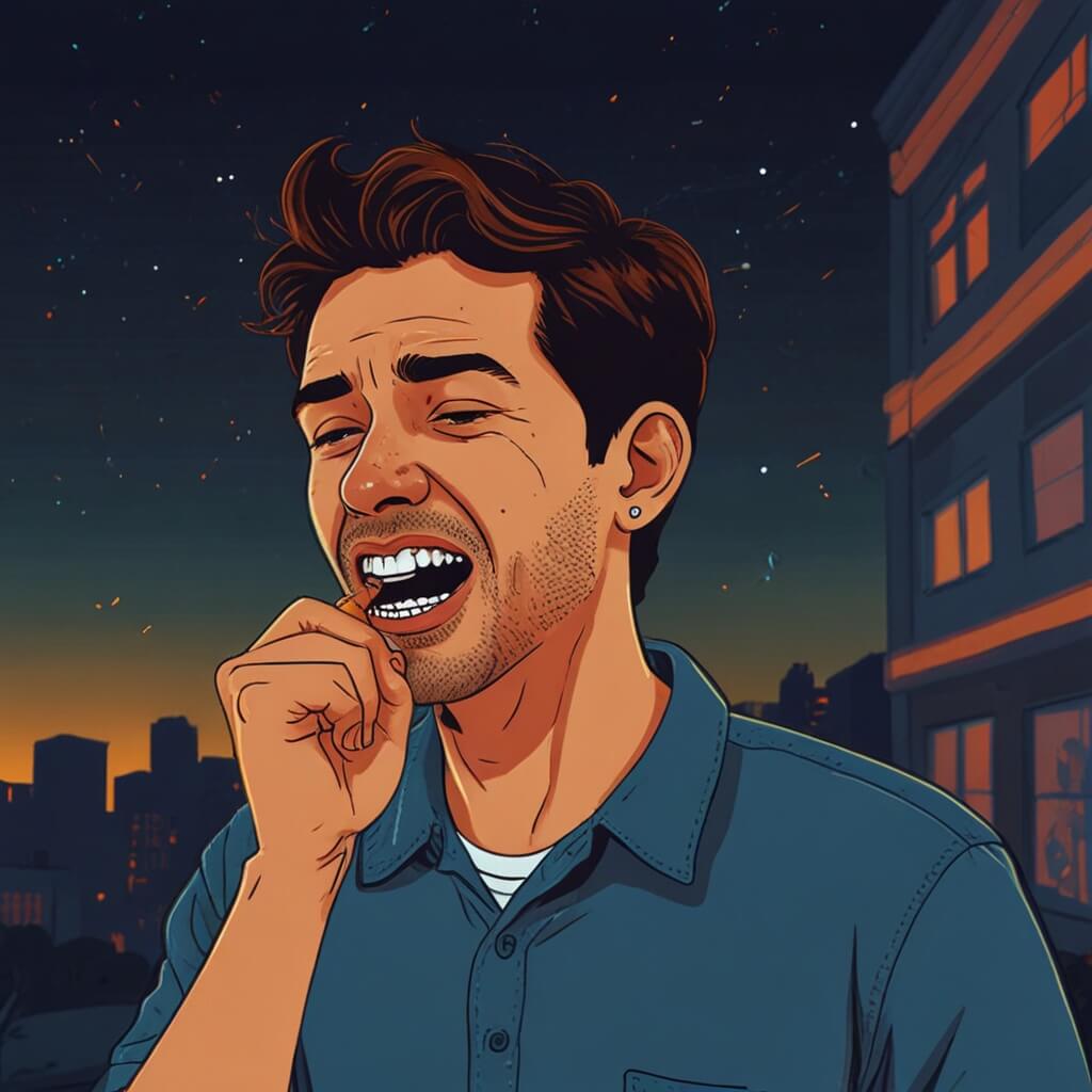 수면-이갈이로-고통받는-남성