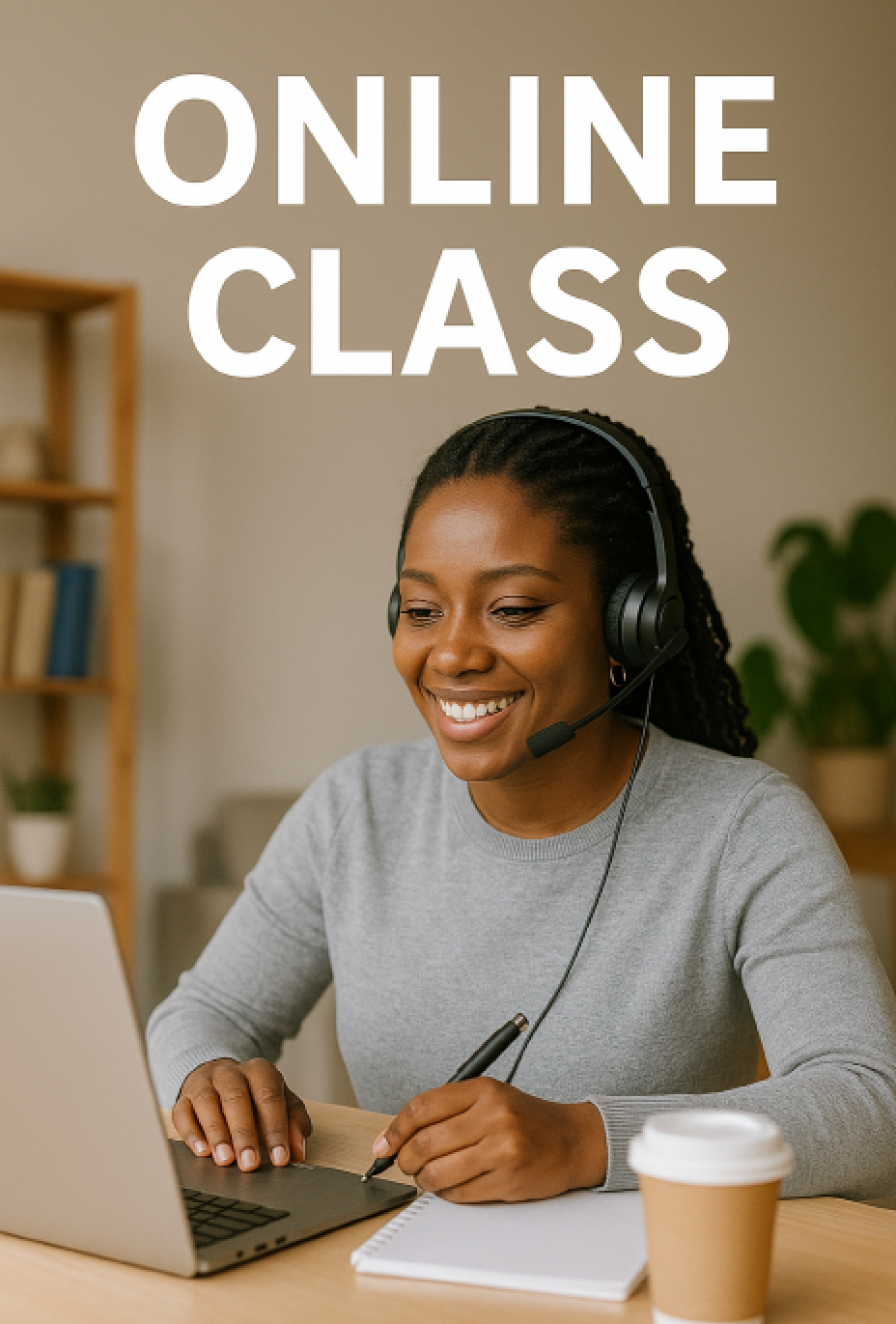 아프리카에서 온라인 강의를 듣고 있는 모습