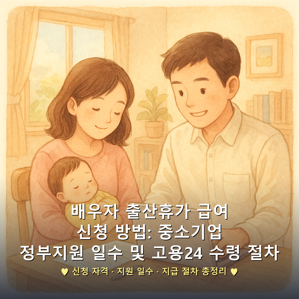 배우자-출산휴가-급여-신청-방법-중소기업-정부지원-일수-및-고용24-수령-대표-썸네일