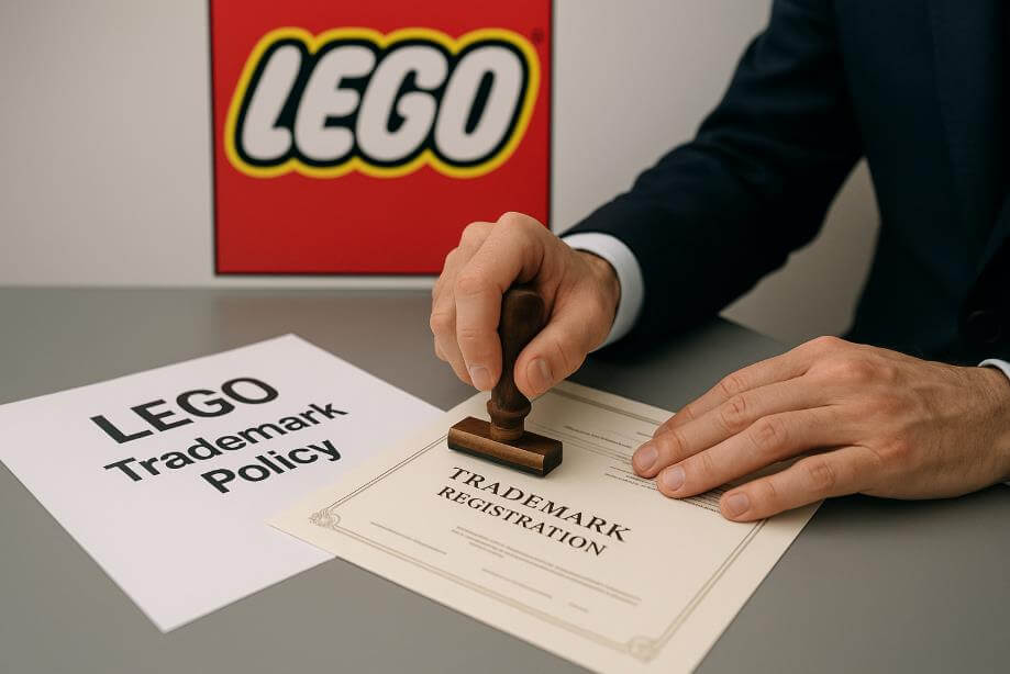 레고 상표 등록 문서를 검토하는 변리사의 모습