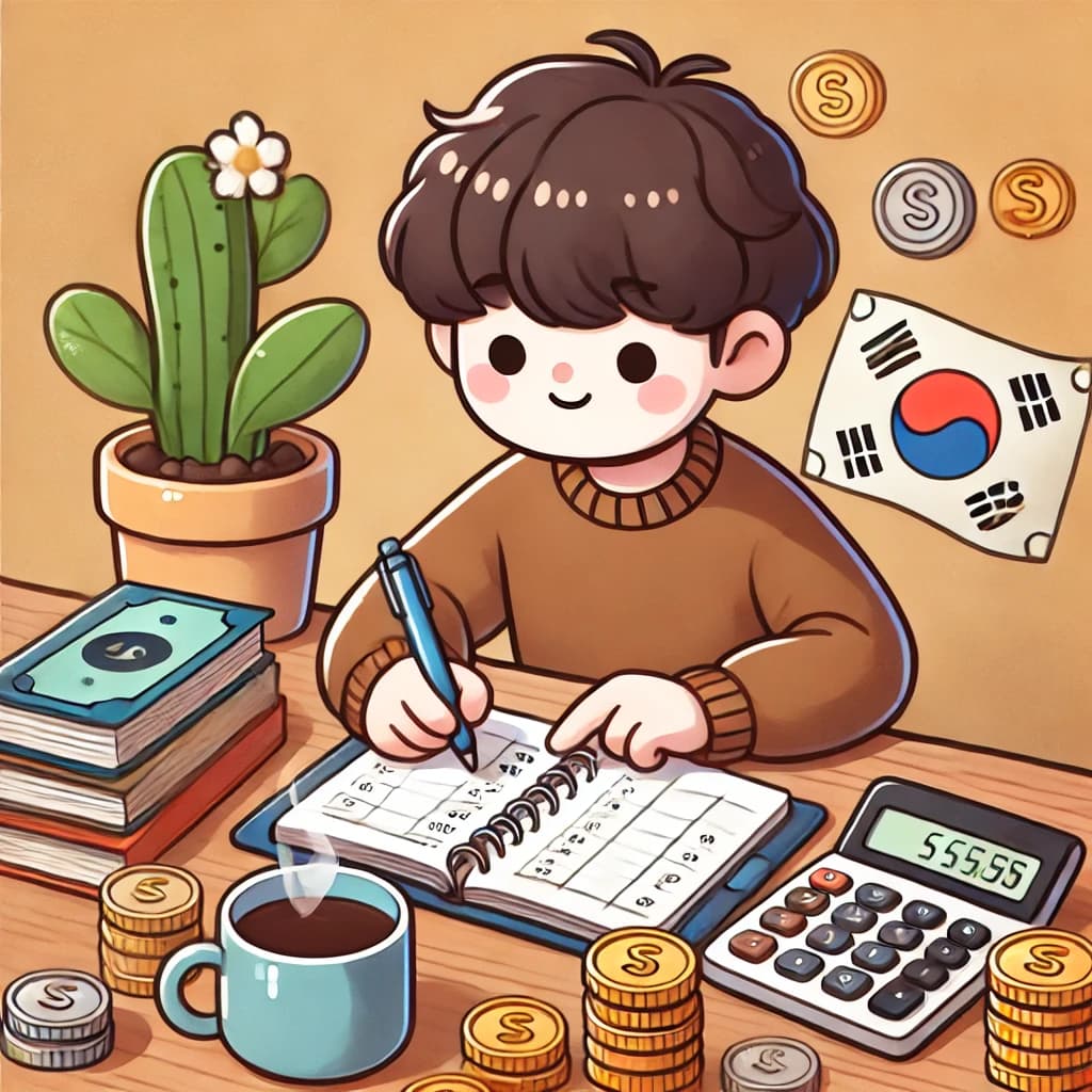 청년도약계좌로 늘어나는 돈을 계산하고 있는 청년