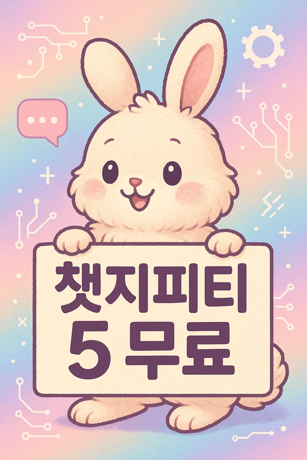 블로그 썸네일 이미지, 챗지피티 무료로 만들기, 귀여운 토끼 편