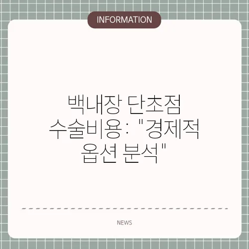 백내장 단초점 수술비용: 