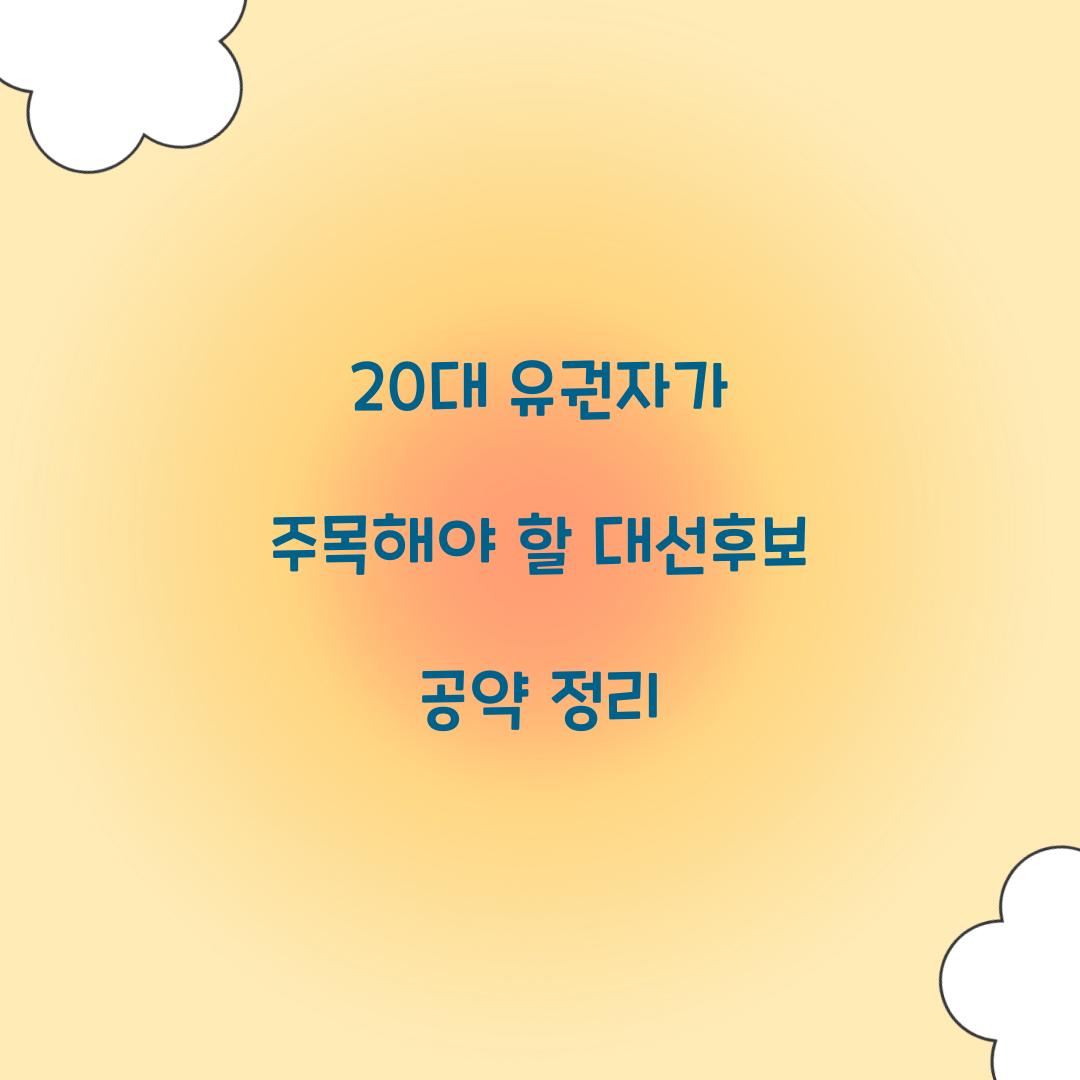 20대 유권자가 주목해야 할 대선후보 공약