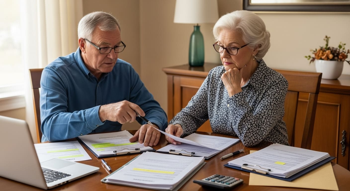 생명보험 계약 관련 서류 장면