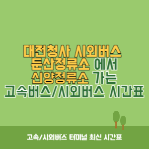 대전청사시외버스둔산정류소에서 신양정류소 가는 시외버스 시간표 최신정보