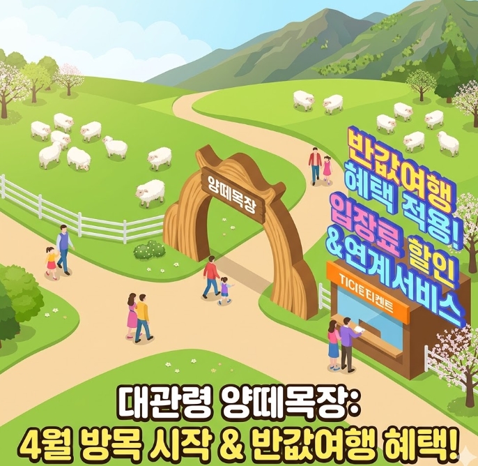 강원도 평창 반값여행 신청방법 월정사 양떼목장