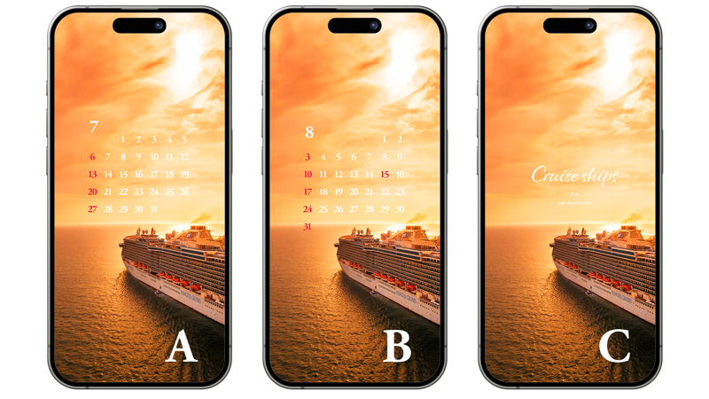 12 유람선과 석양 ABC - 2025년7월 아이폰배경화면