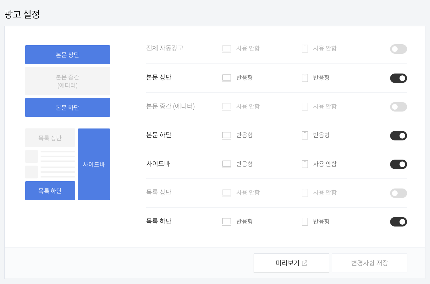 티스토리 광고 설정