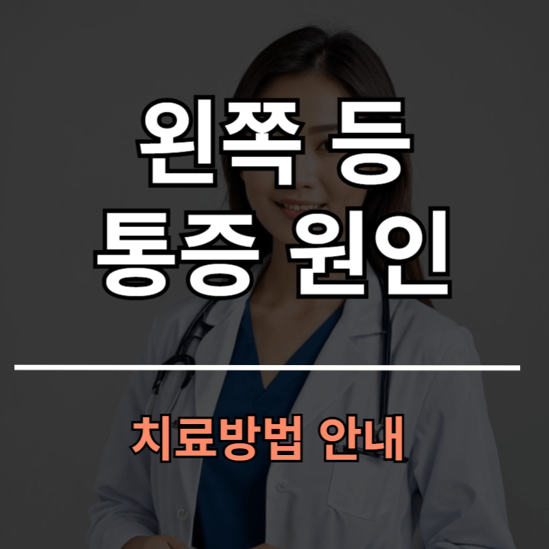왼쪽 등 통증 원인과 치료방법 및 증상별 병원 진료과 안내