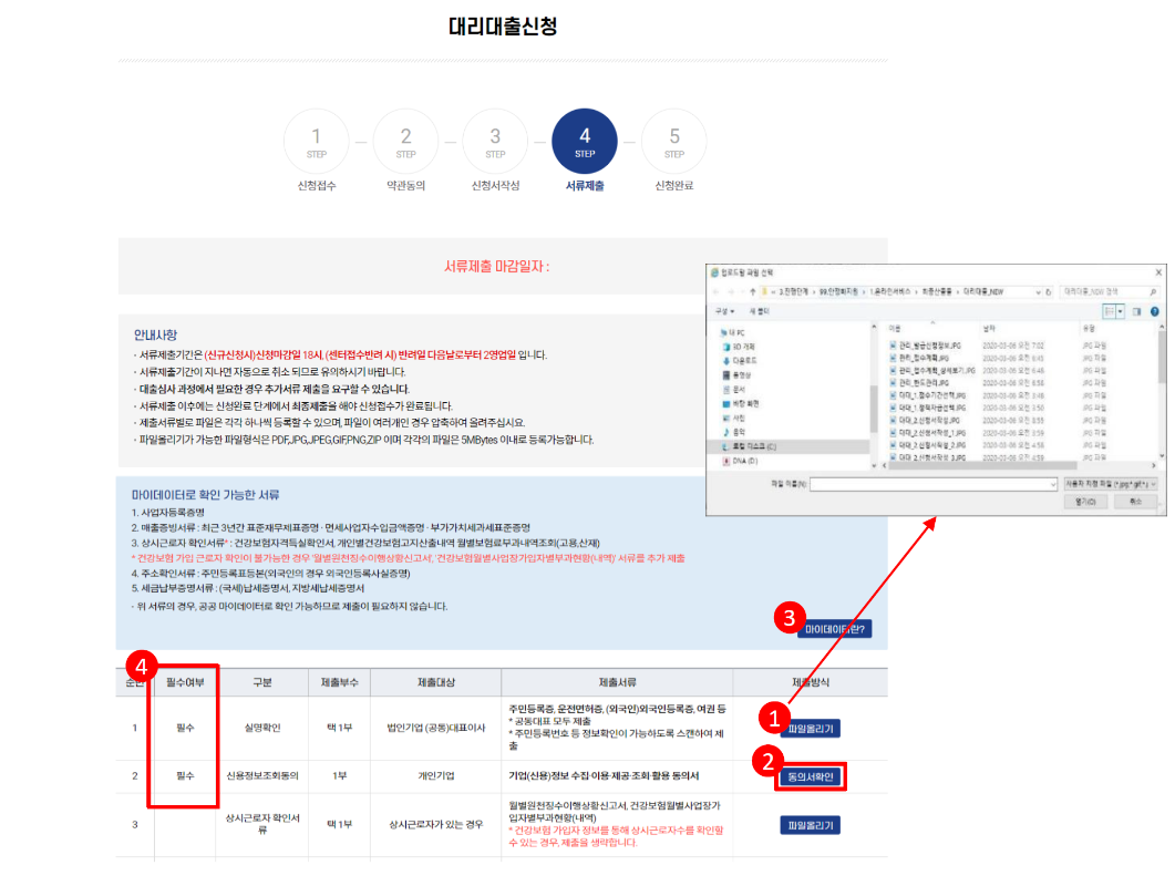 소상공인정책자금 대리대출 신청하기