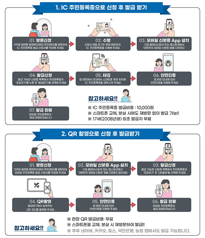 모바일 주민등록증 신청 및 발급 방법