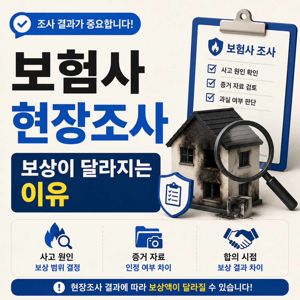 화재 이후 보험사 현장조사 결과 기준 안내