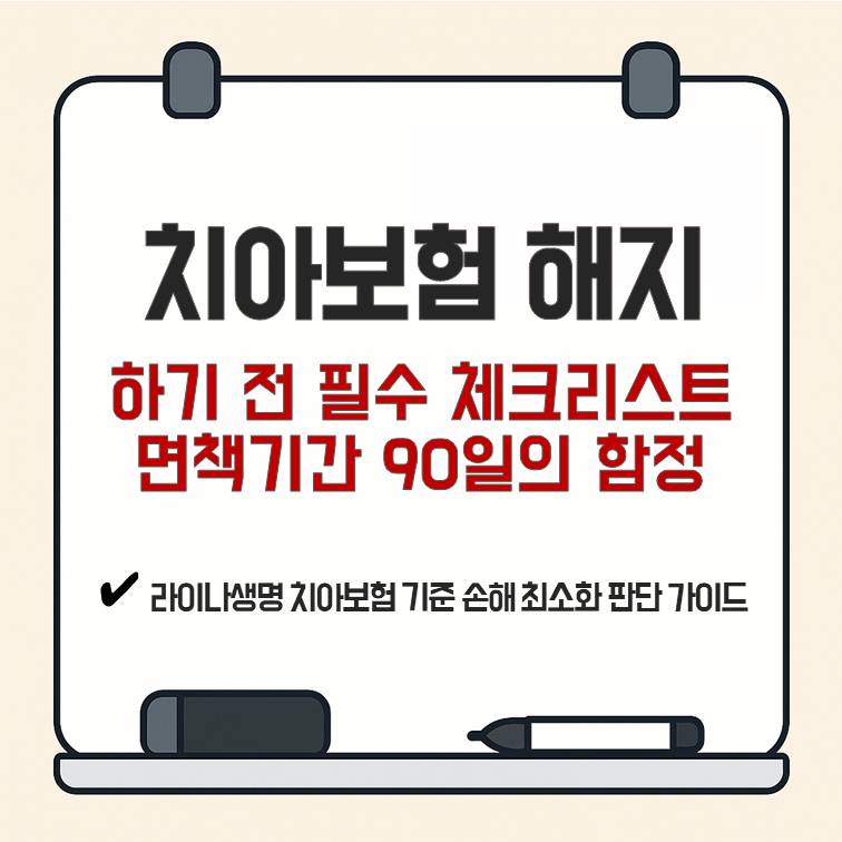 라이나 치아보험 해지 전 체크리스트로 환급금 손해와 보장 공백, 면책기간 90일 리스크를 정리한 가이드 이미지