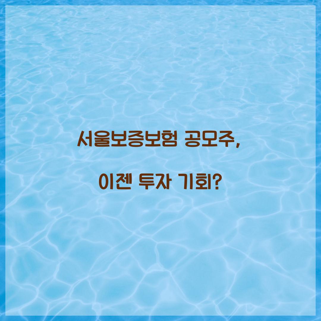 서울보증보험 공모주