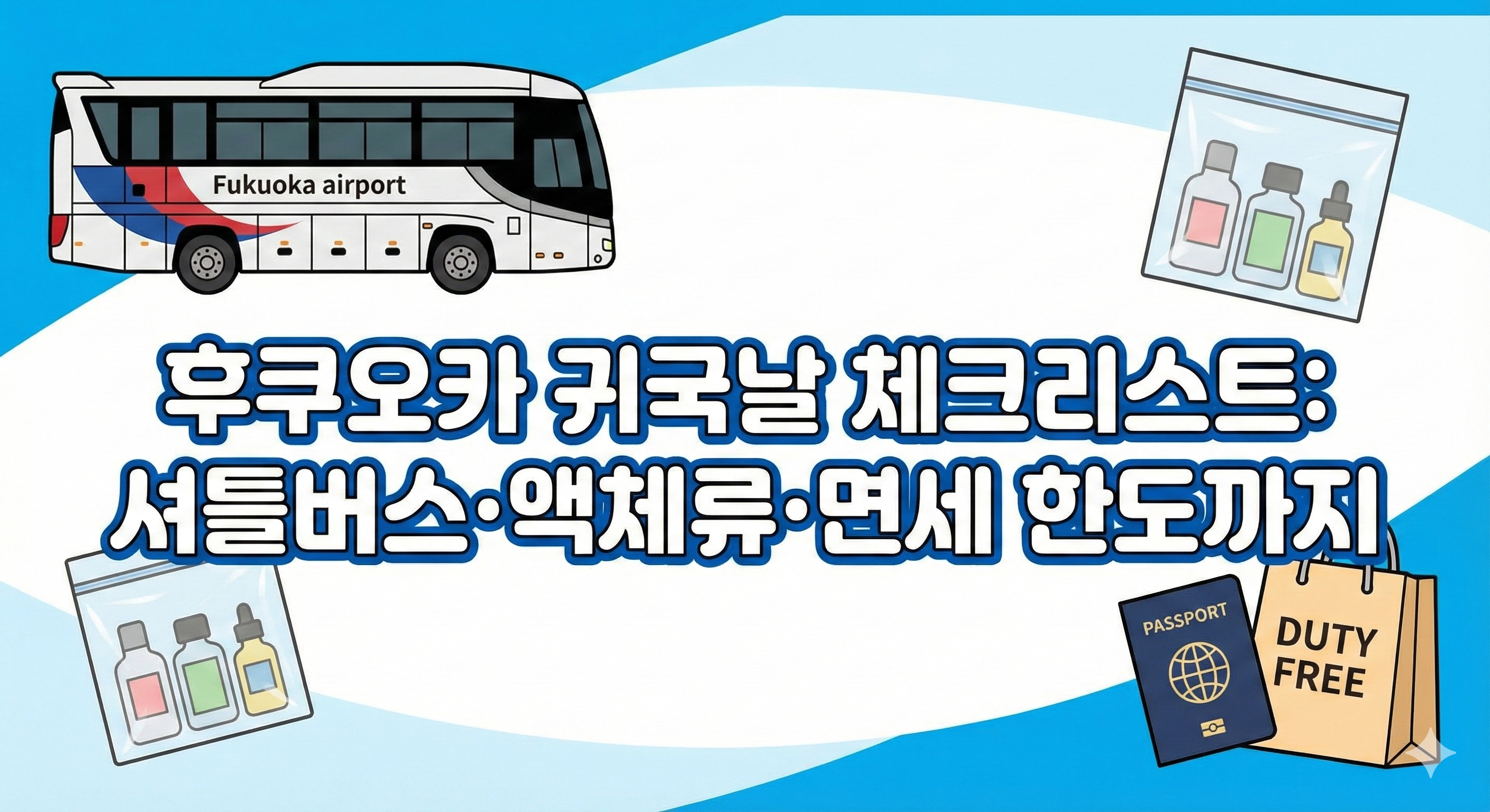 후쿠오카 귀국날 체크리스트: 셔틀버스·액체류·면세 한도까지