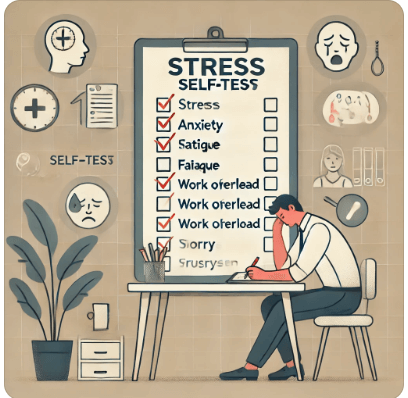스트레스 자가 진단을 하는 남자