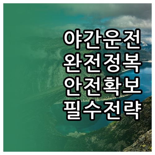 야간 운전 완전 정복 어둠 속 안전 ..
