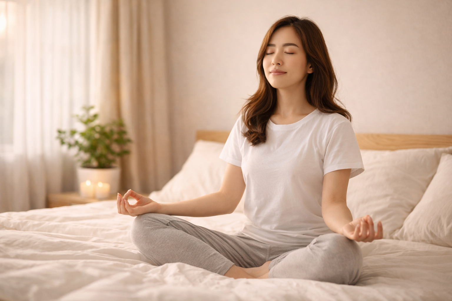 잠들기 전 스트레칭과 호흡으로 몸의 긴장을 푸는 수면 다이어트 루틴