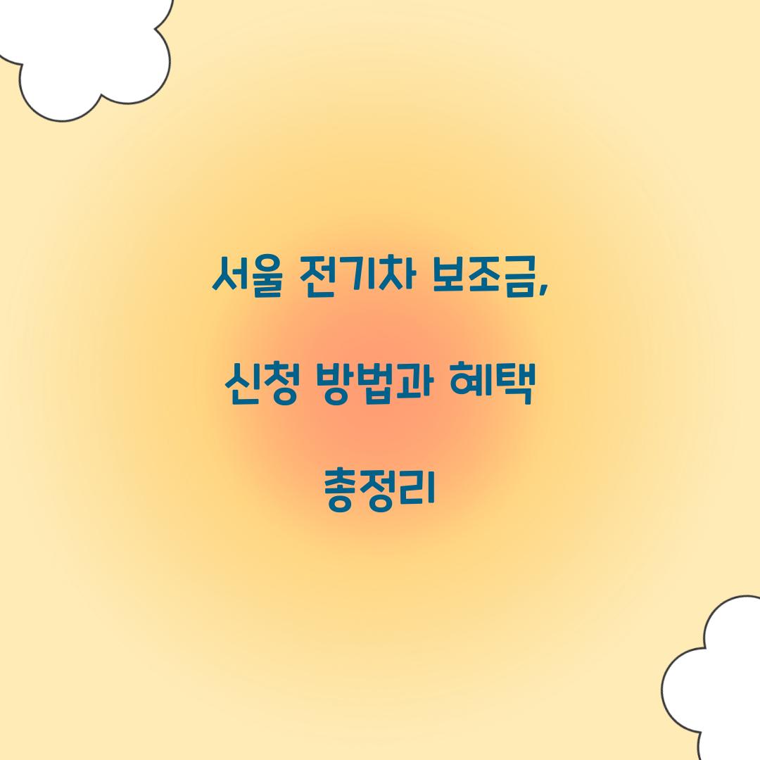 서울 전기차 보조금