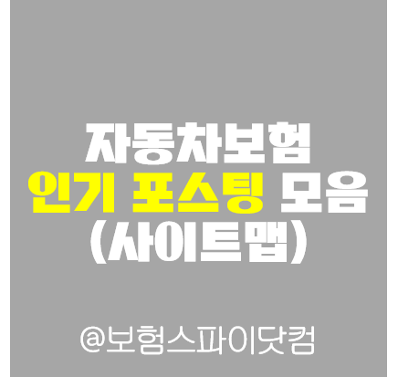 자동차보험 인기 포스팅 모음 (사이트맵)