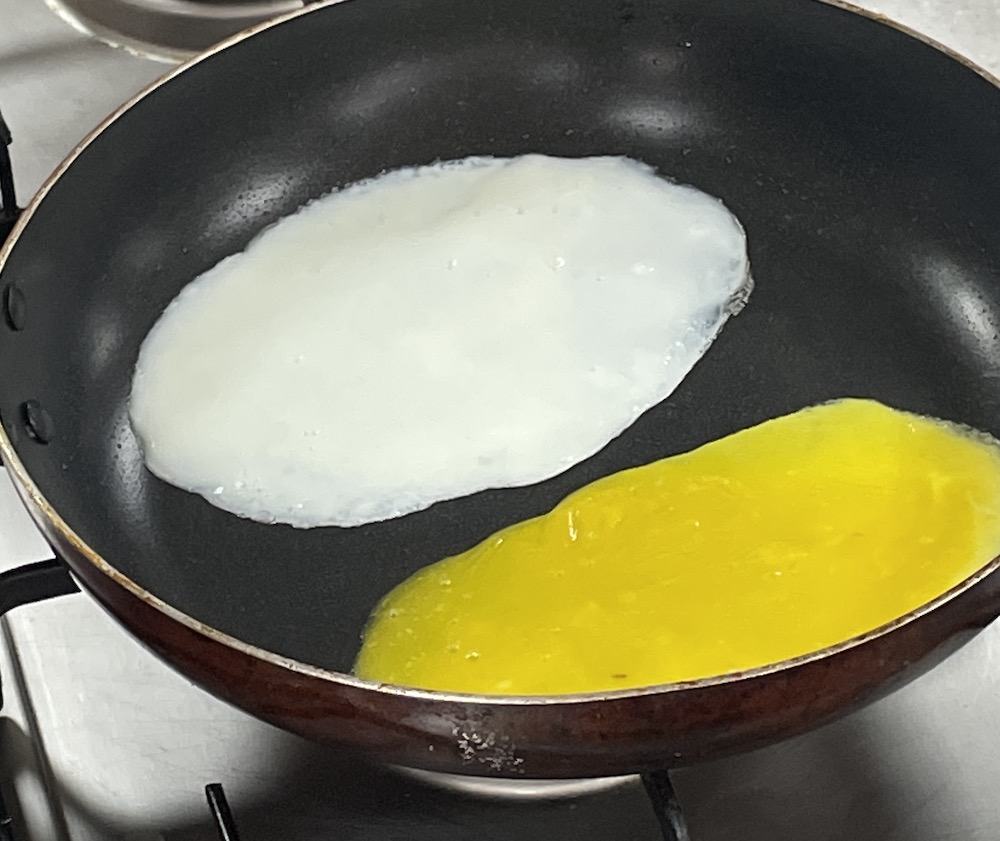 한식조리기능사 실기시험 준비 - 미나리강회 - 달걀 지단 부치기