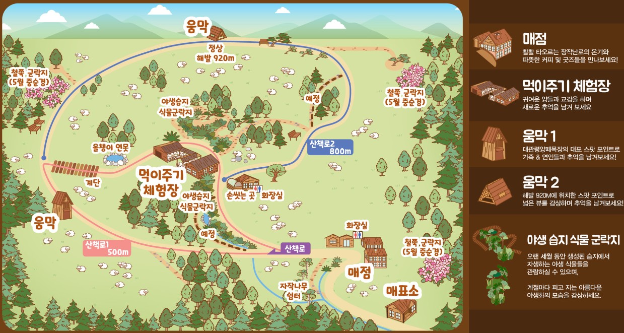 대관령 양떼목장 안내도