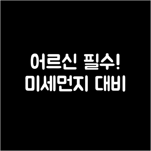 어르신을 위한 미세먼지 대비법 마스크..