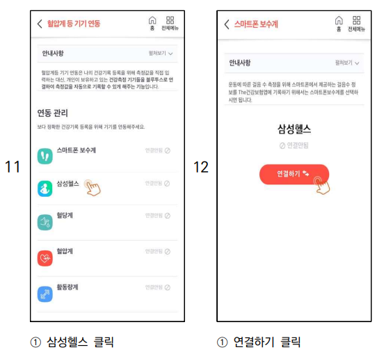 건강생활실천지원금제 로그인 걸음 수 연동 방법