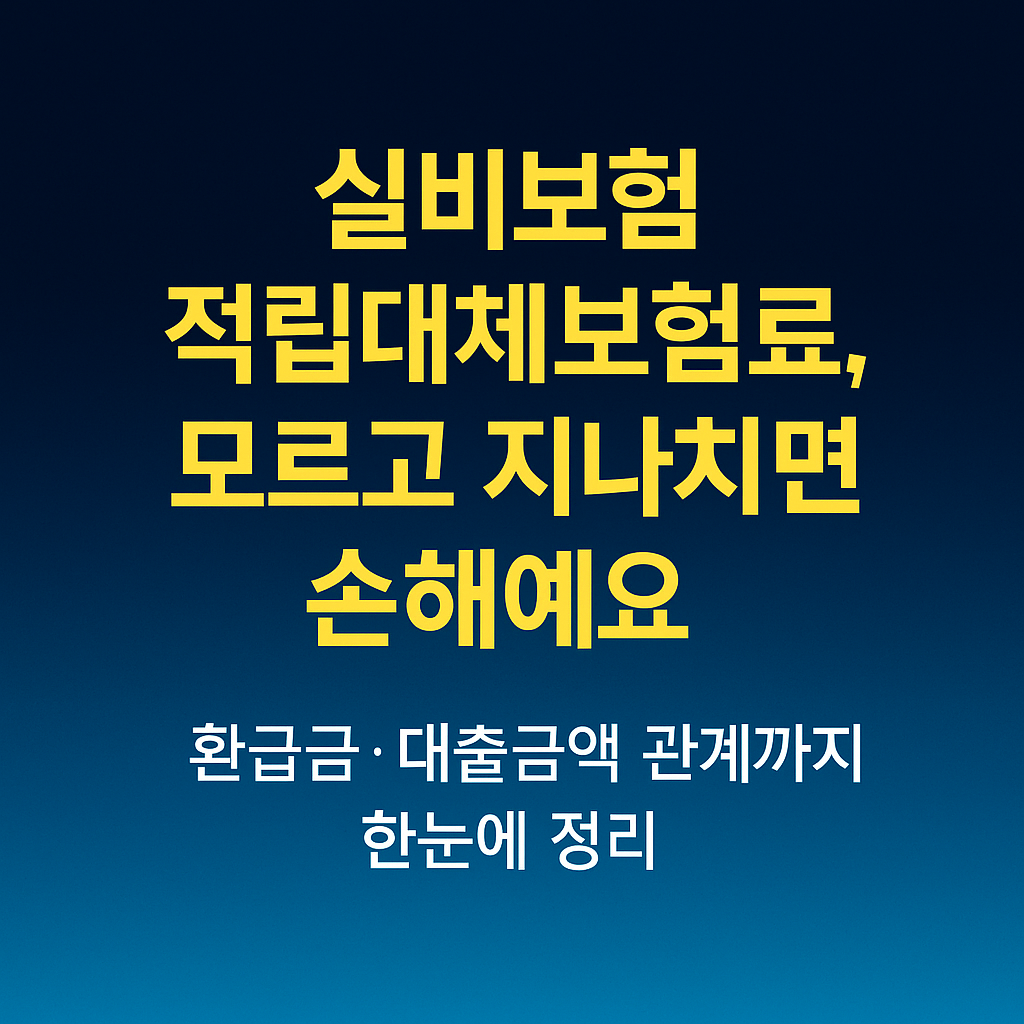 실비보험 적립대체보험료 환급금 대출금액 관계 한눈에 정리 썸네일 이미지