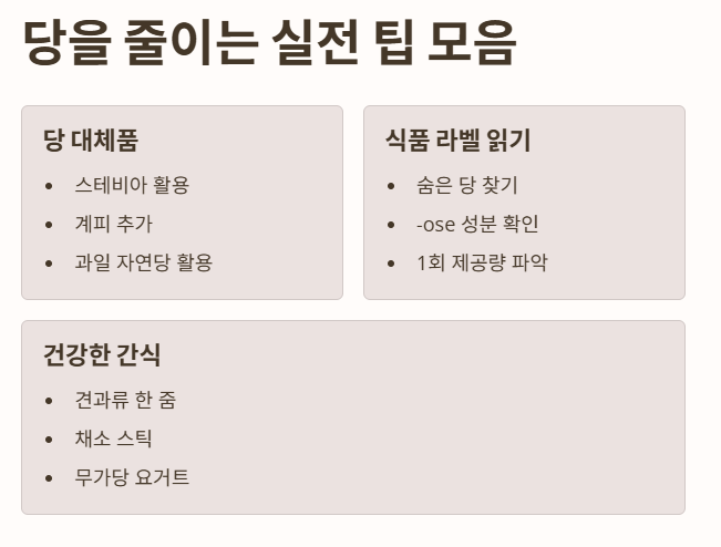 당을 줄이는 실전 팁